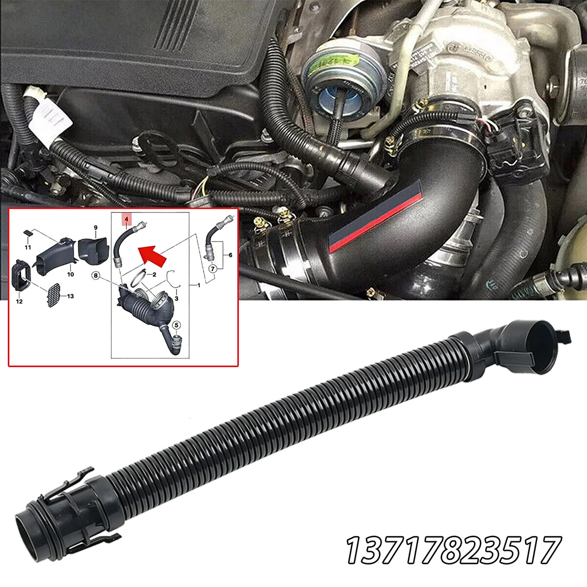 Für BMW Ansaugschlauch Ladeluftschlauch 13717823517