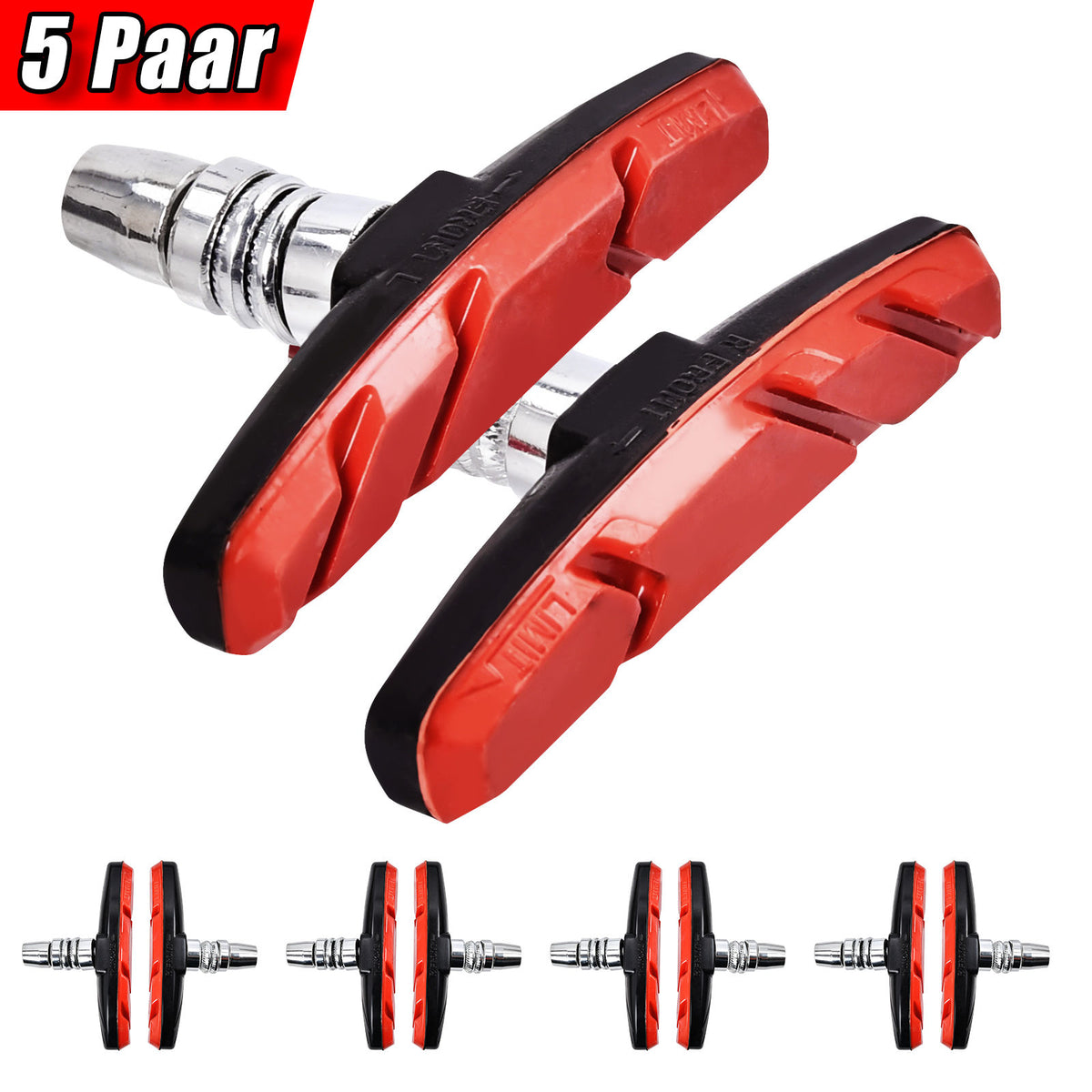 10x Fahrrad V-Bremsbeläge Bremsklötze Bremsbacken Bremsschuhe