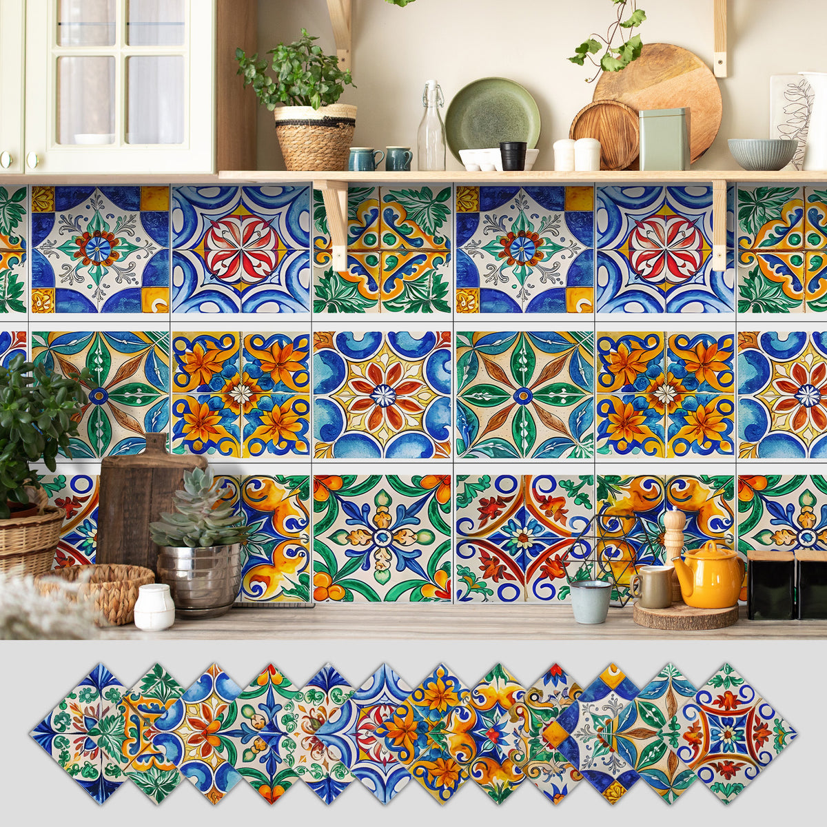 24 Stk Azulejo Fliesenaufkleber PVC selbstklebend wasserdicht Küche Bad