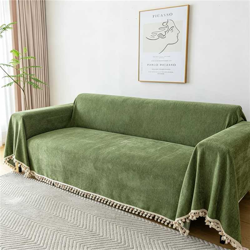 Sofa Überzug 3 Sitzer Sofaüberwurf in Unifarbe Sofabezug