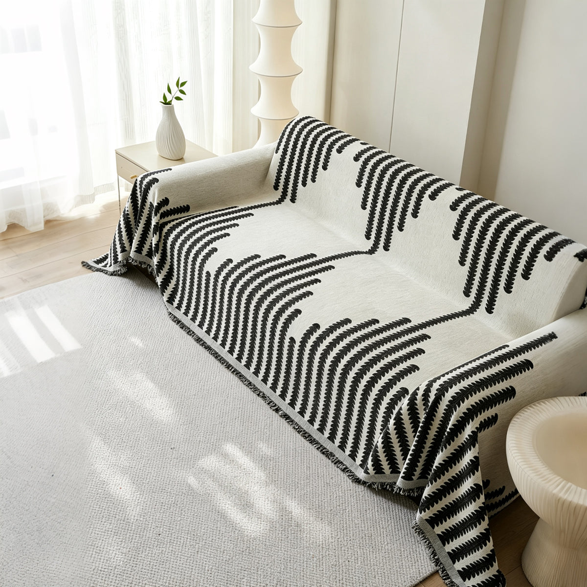 Sofa Überzug 3 Sitzer Sofaüberwurf in Unifarbe Sofabezug