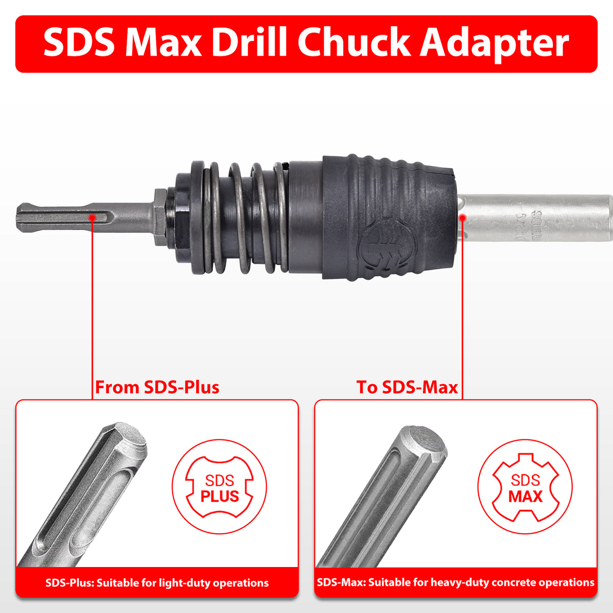 SDS Max Bohrfutter Adapter mit SDS Plus Aufnahmeschaft