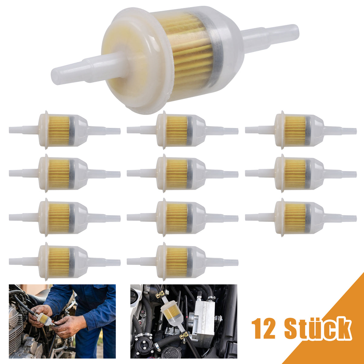 12X Universal Kraftstofffilter 6mm-8mm Benzinfilter