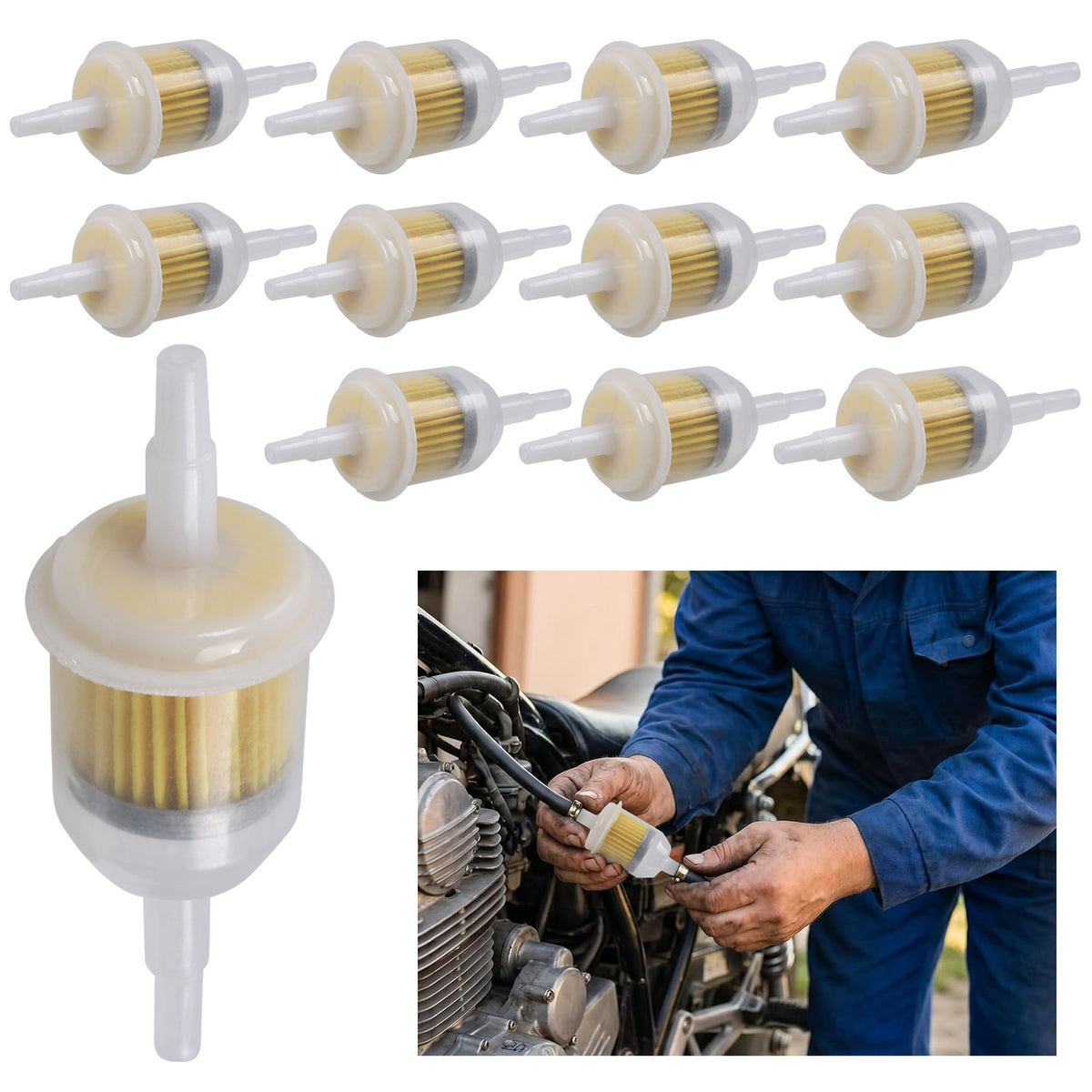 12X Universal Kraftstofffilter 6mm-8mm Benzinfilter