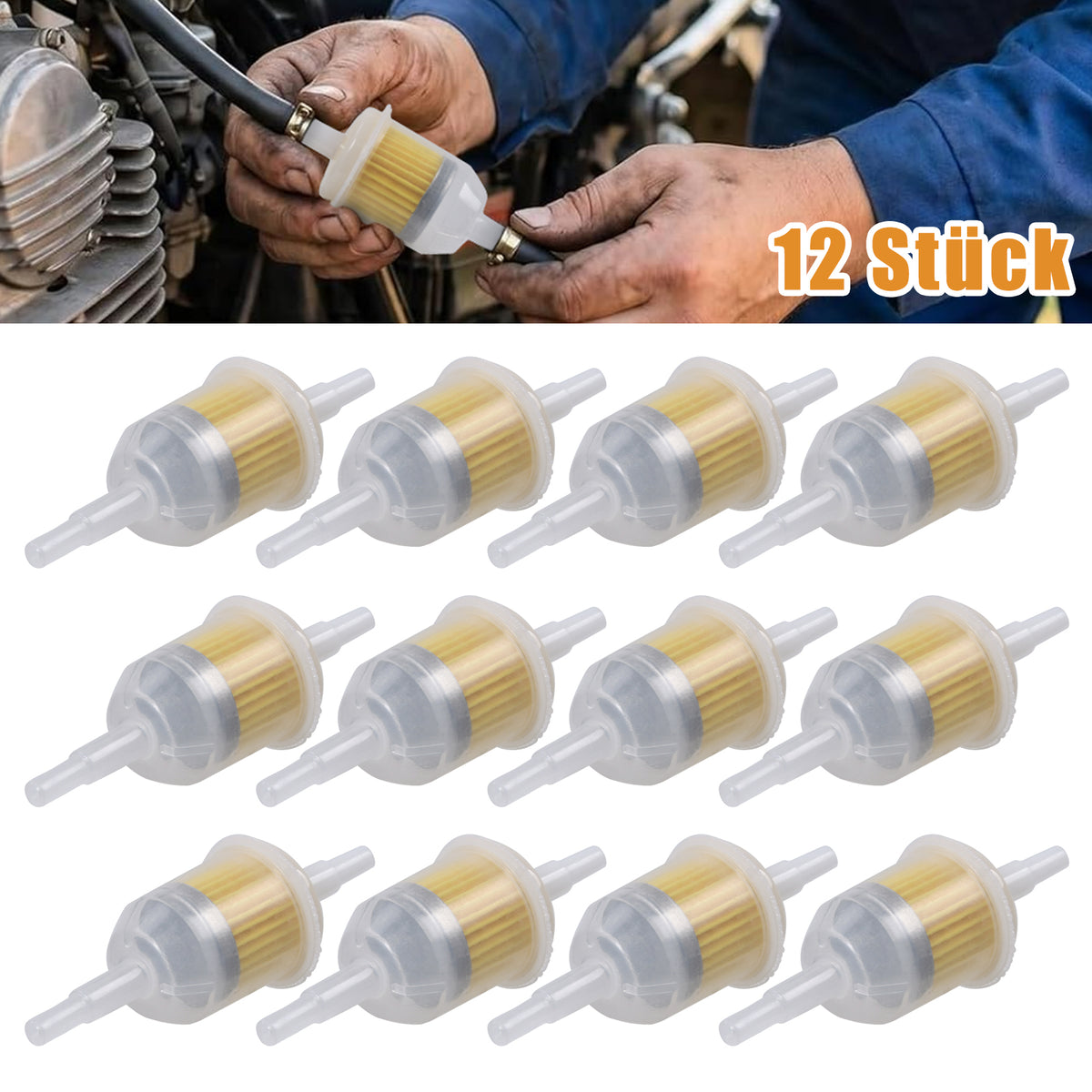 12X Universal Kraftstofffilter 6mm-8mm Benzinfilter
