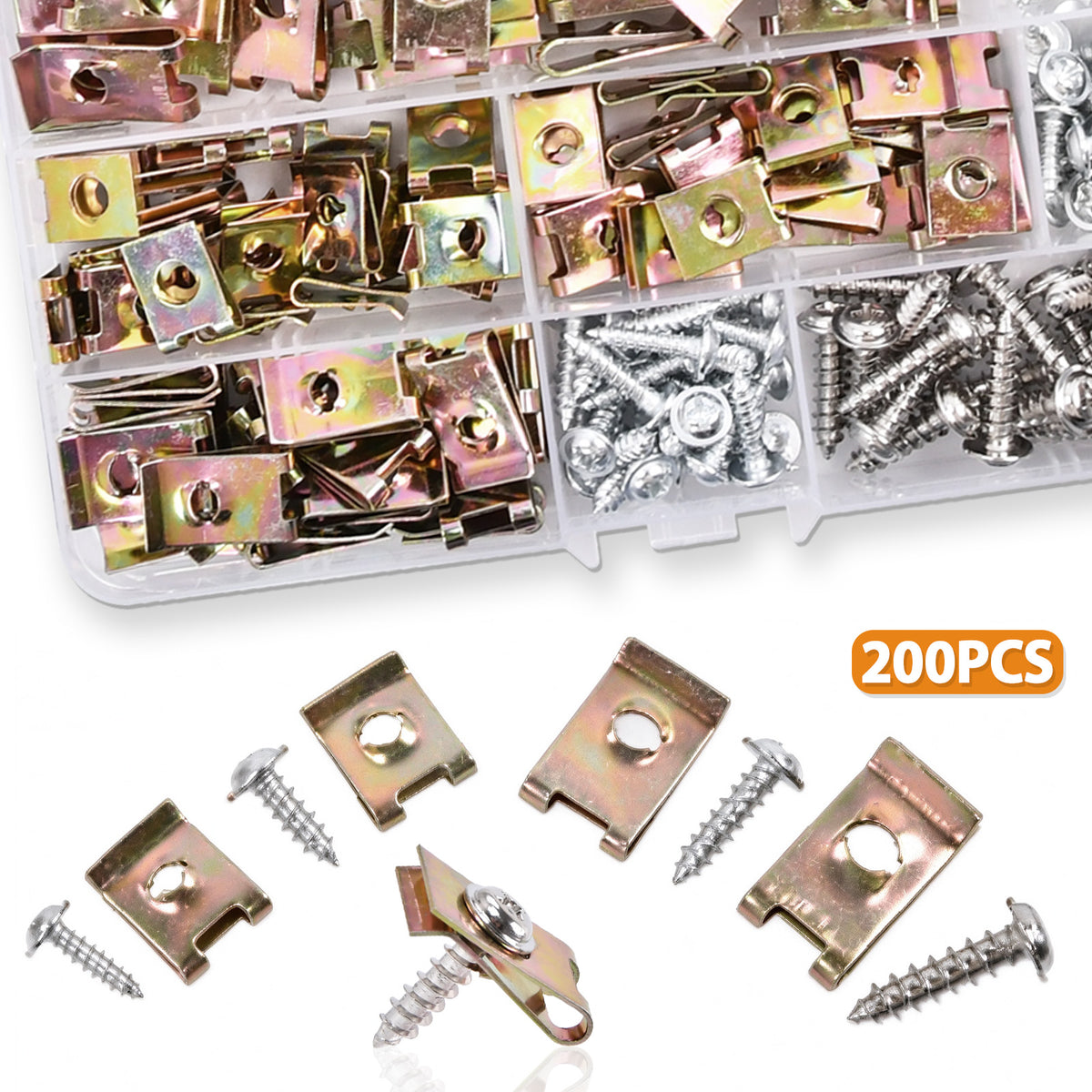 200 x Blechmuttern & Schrauben Sortiment
