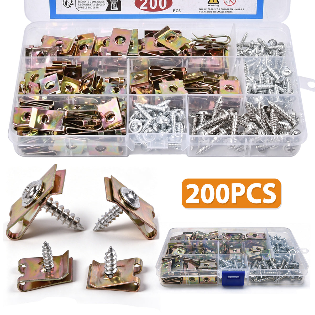 200 x Blechmuttern & Schrauben Sortiment