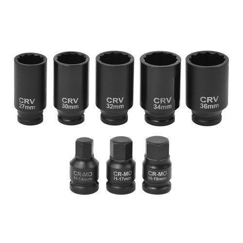 ANTRIEBSWELLEN STECKSCHLÜSSEL SATZ 27-36mm 8 TLG VIELZAHN NUSS NÜSSE