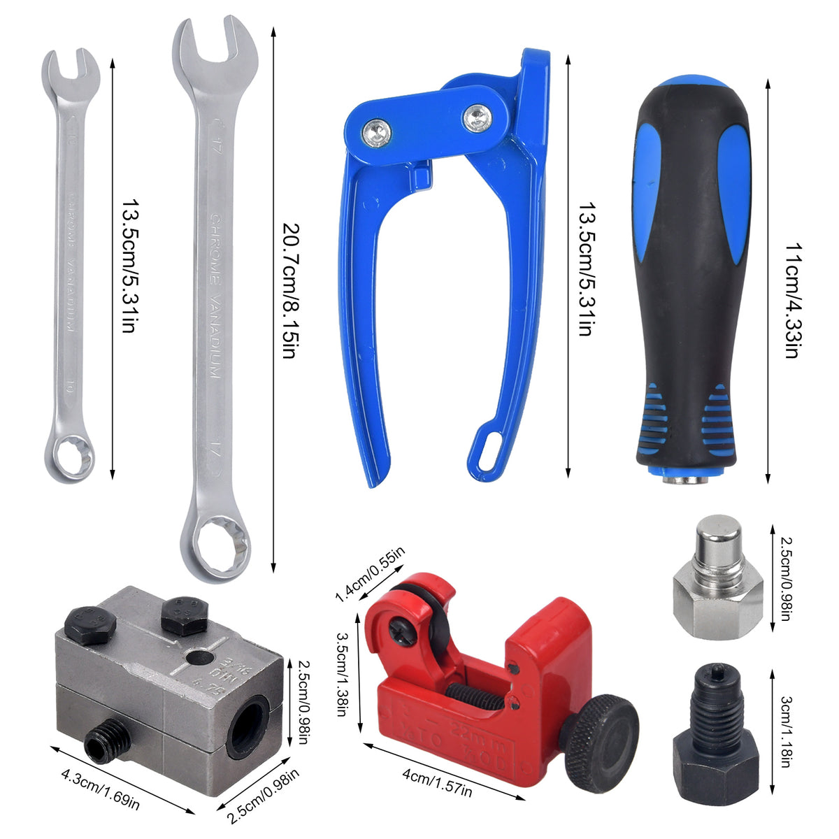 Mini Bördelgerät Bremsleitung 4,75 mm 3/16" + Rohrbiegezange + Abschneider