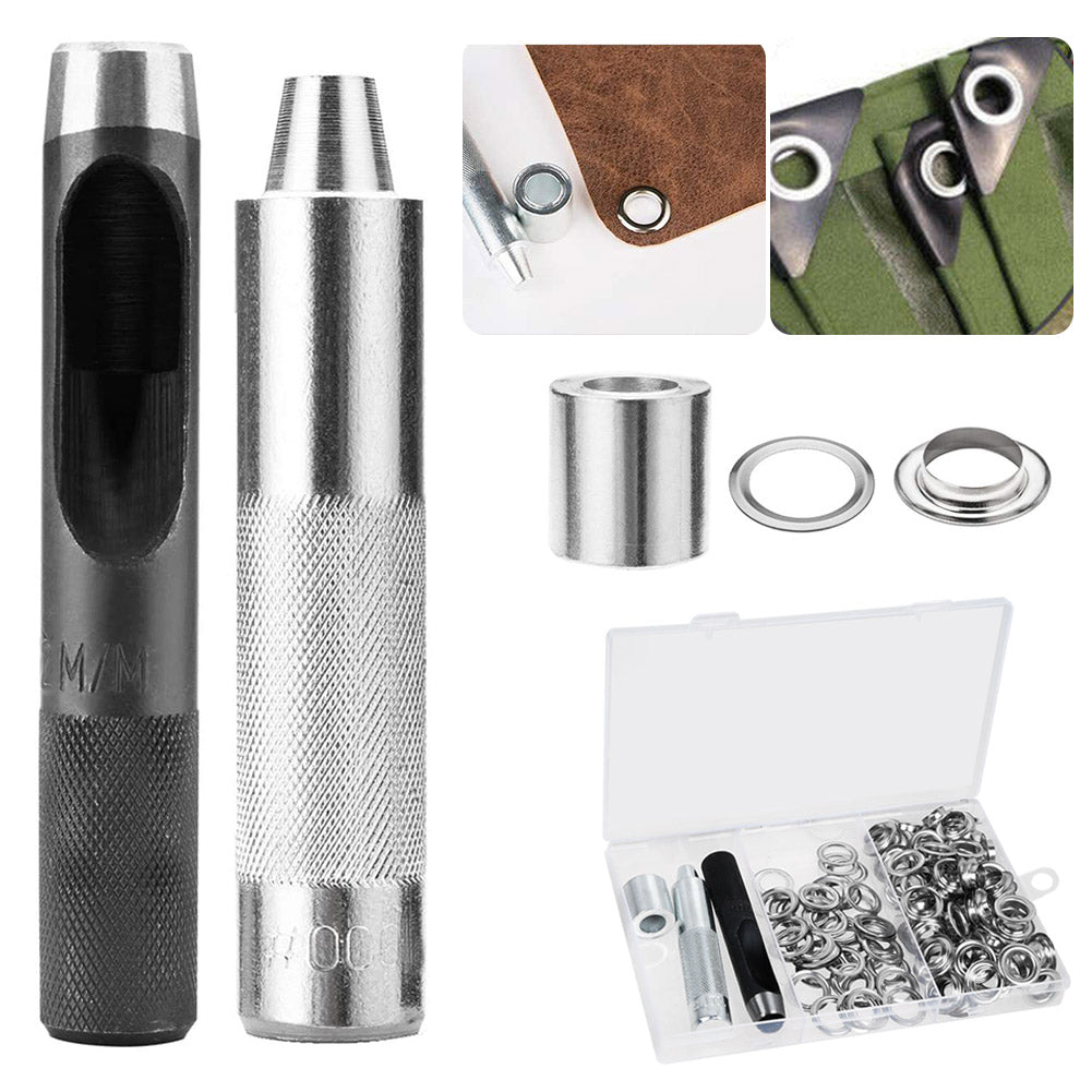 100Stk Ösen Rundösen 12-20mm Set mit Ösenzange Für Planenösen