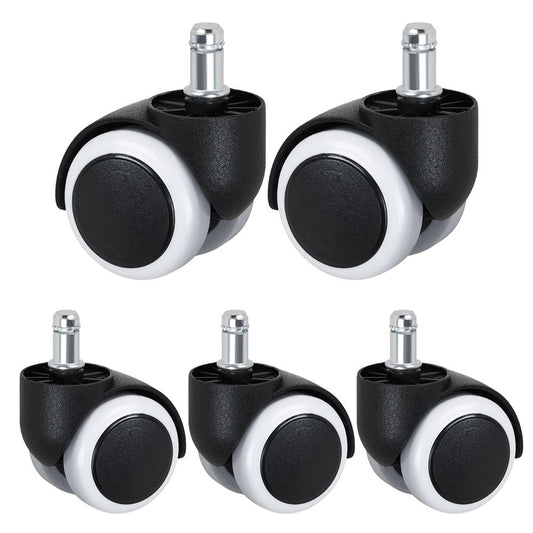 5x Hartbodenrollen Bürostuhlrollen Ø 50mm Stift 11mm Stuhlrollen