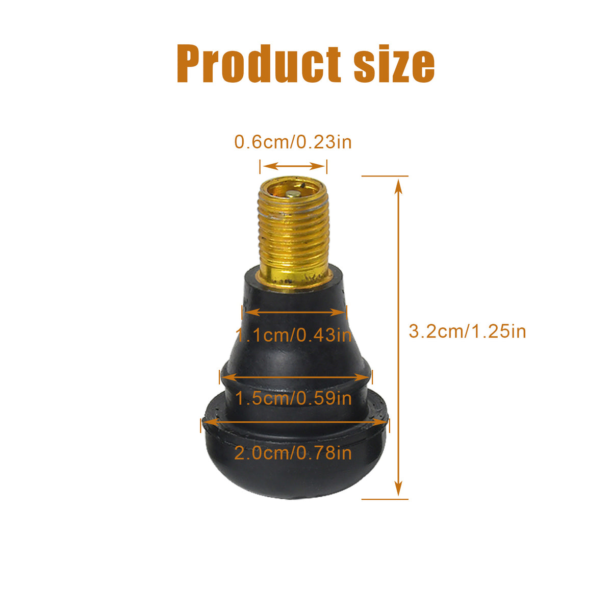 100x TR412 Snap-In Reifenventile Gummiventile PKW Felgenventile