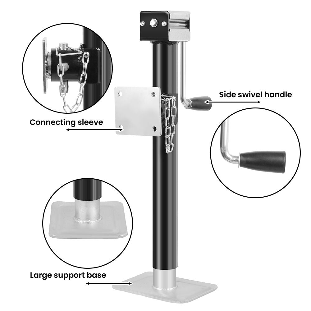 Anhänger Ausdrehstütze Stützfuß Abstellstütze 570-950mm mit Halter