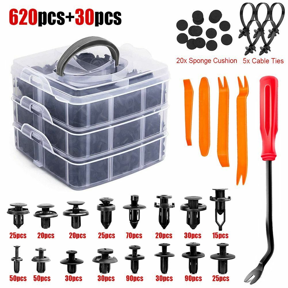 650 KFZ Spreiznieten Sortiment Autotür Innen Befestigung Clips Moulding Set