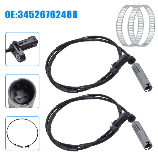 2x ABS-SENSOR + 2x ABS-RING HINTEN FÜR BMW 1-ER E81 E87 3-ER