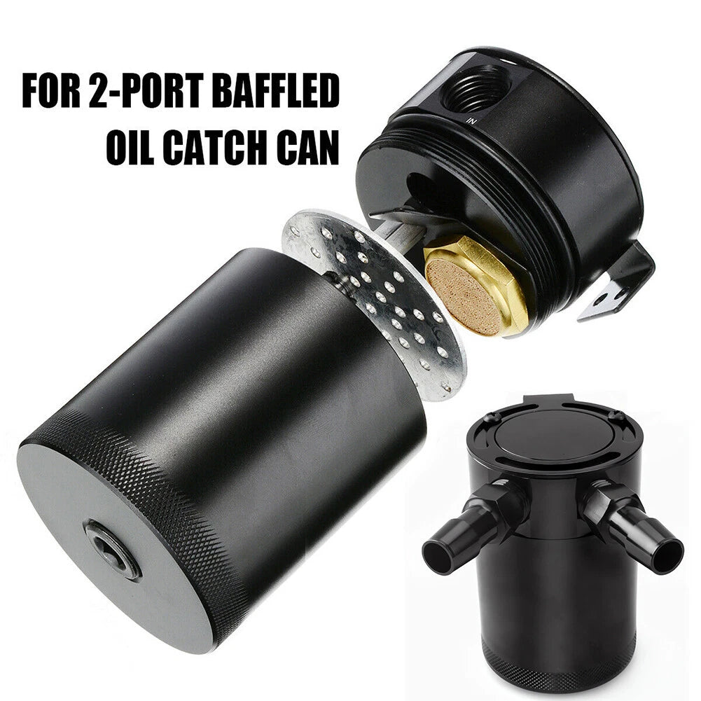 Öl Catch Tank mit Filter 2 Port Oil Can Auffangbehälter
