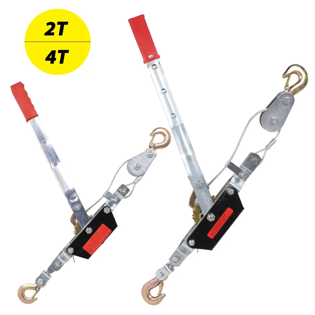 Handseilzug 2T/4T 1,9m Drahtseil 2 Haken Flaschenzug Handwinde Hebezug Seilzug