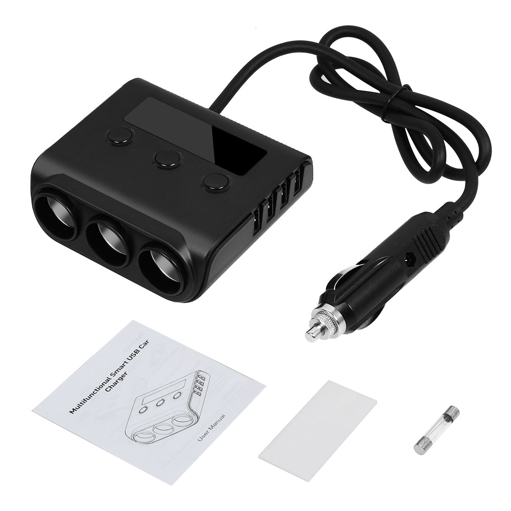 3 Fach Zigarettenanzünder Verteiler mit 4 USB 12V 24V Steckdose