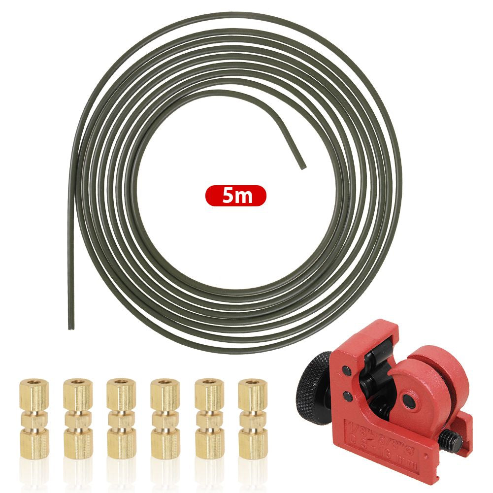 5M Bremsleitung 3/16" 4,75mm + 6x Kupfer Schnellverbinder + Rohrschneider