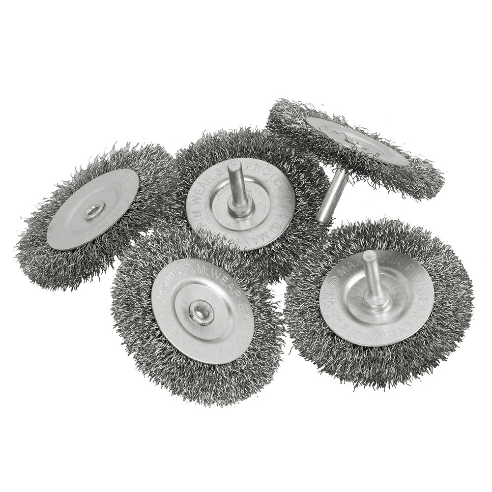 Drahtbürste 75mm 6mm Dorn Bohrmaschine Stahldraht Scheibenbürste Rundbürste