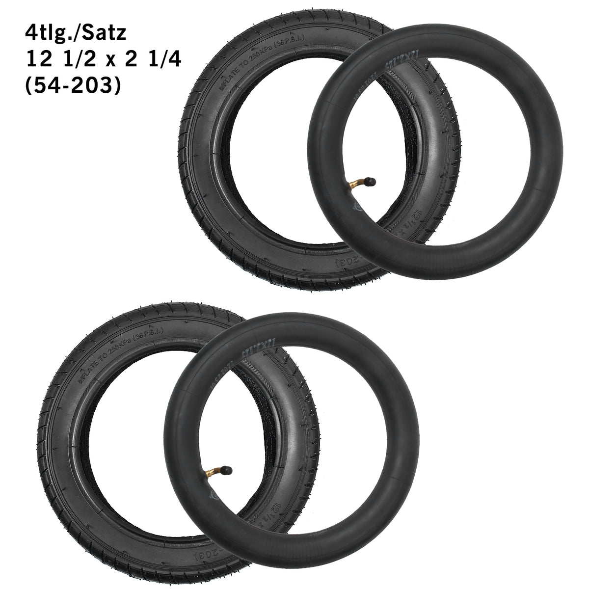 2x Fahrradreifen + 2x Schlauch 12 1/2 x 2 1/4 (54-203)