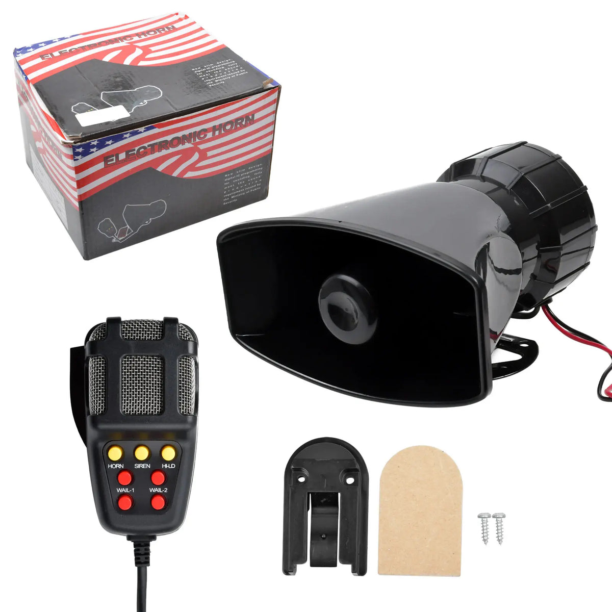 12V 7-Klang Laute Horn Hupe Autohorn Lautsprecher Sirene