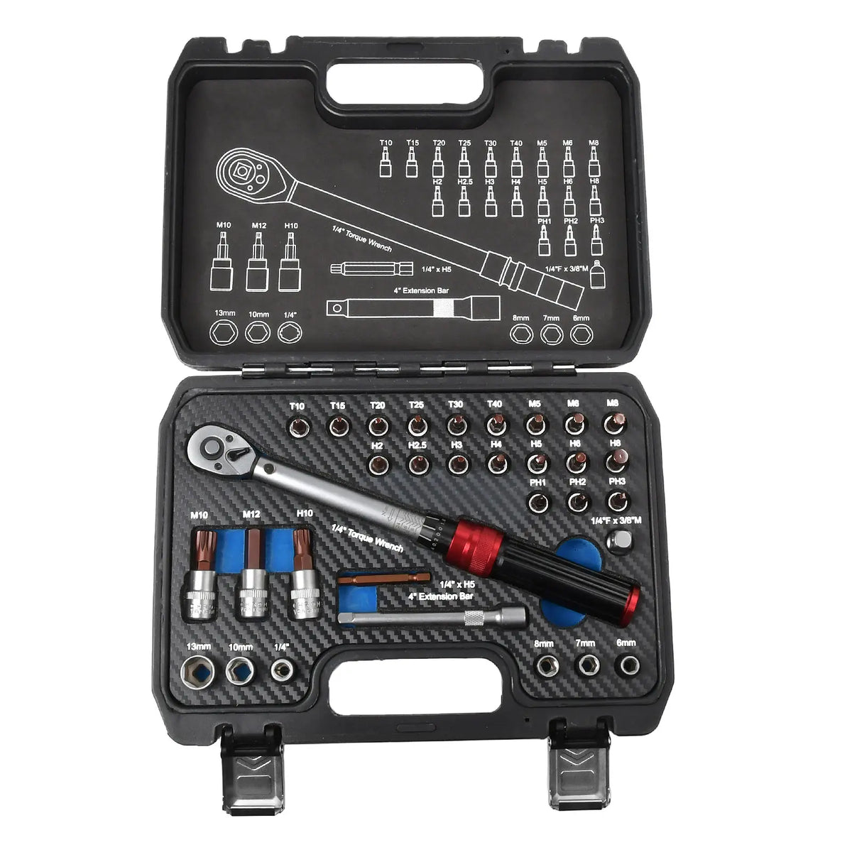 Fahrrad Drehmomentschlüssel Set 1/4 Zoll 2-24 Nm Feinmechanik Schlüssel