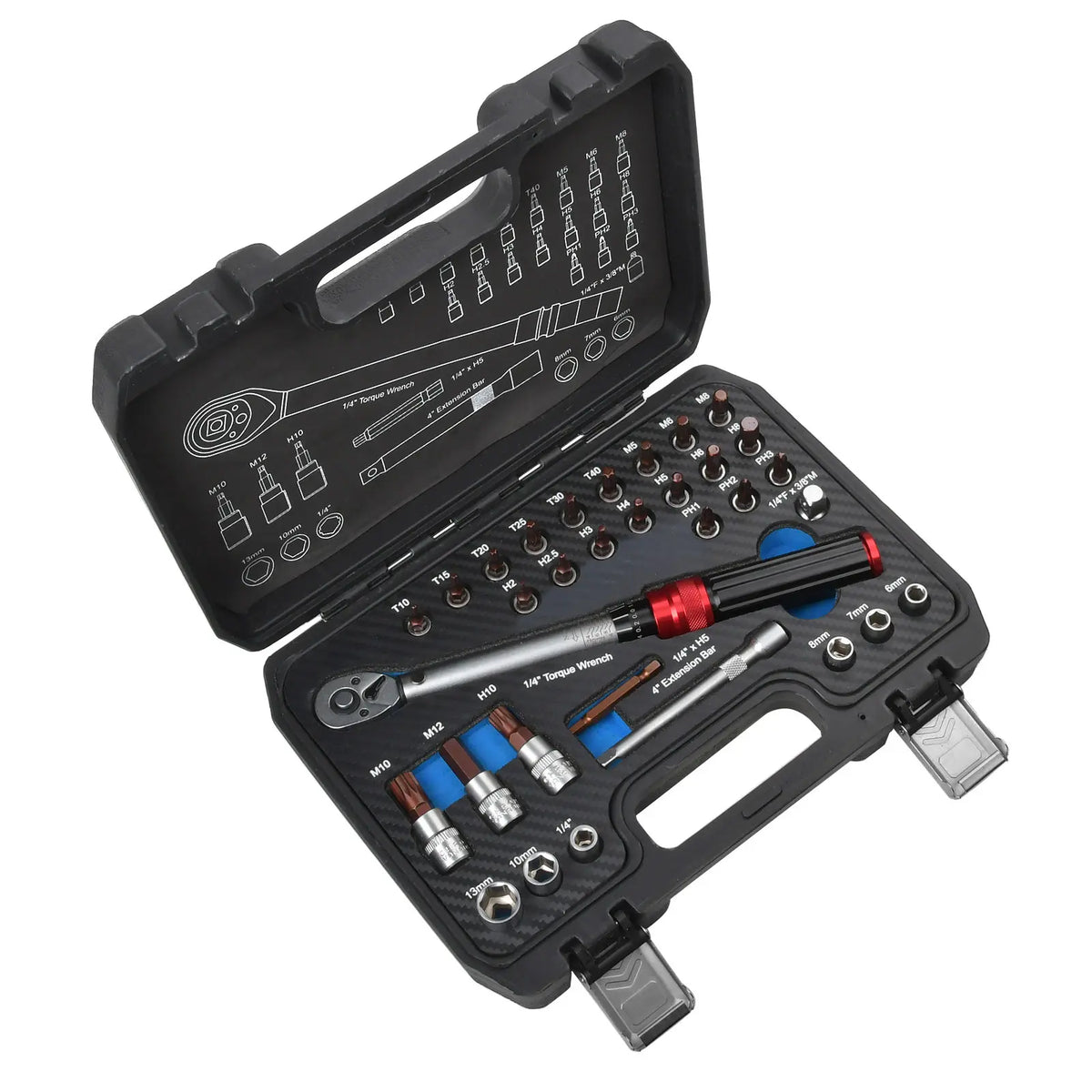 Fahrrad Drehmomentschlüssel Set 1/4 Zoll 2-24 Nm Feinmechanik Schlüssel