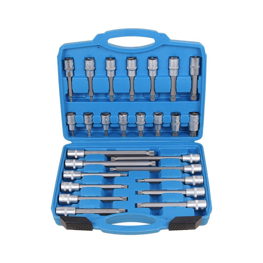 26tlg Steckschlüssel Set 1/2 Zoll Innen Vielzahn Nüsse M5-M16