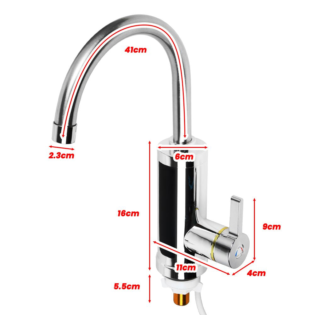 Elektrisch Durchlauferhitzer Wasserhahn Sofort Warm Armatur Bad/Küche 3000W