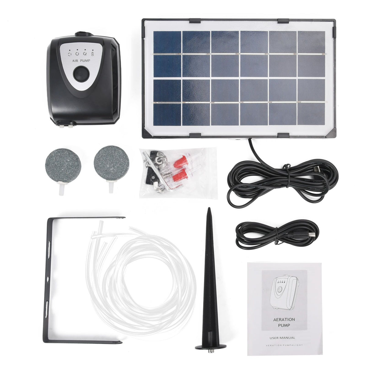 Solar Sauerstoffpumpe Teichbelüfter Gartenteich Aquarium Luftpumpe