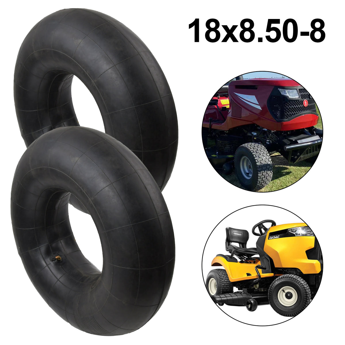 2x Luftschlauch Aufsitzmäher 18x8.50-8 Reifenschlauch Winkelventil Rasentraktor