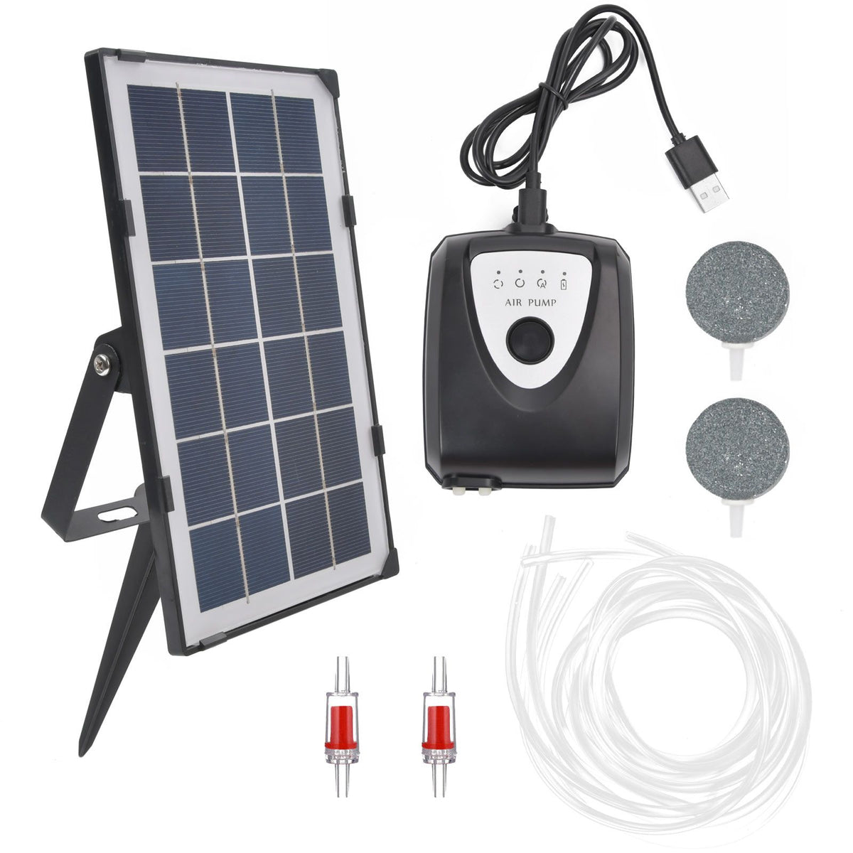 Solar Sauerstoffpumpe Teichbelüfter Gartenteich Aquarium Luftpumpe