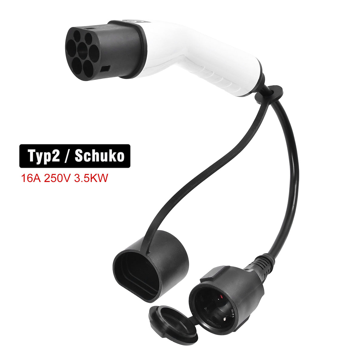 Typ 2 auf Schuko Adapter für EV Ladestation Wallbox Ladekabel Elektroauto T2