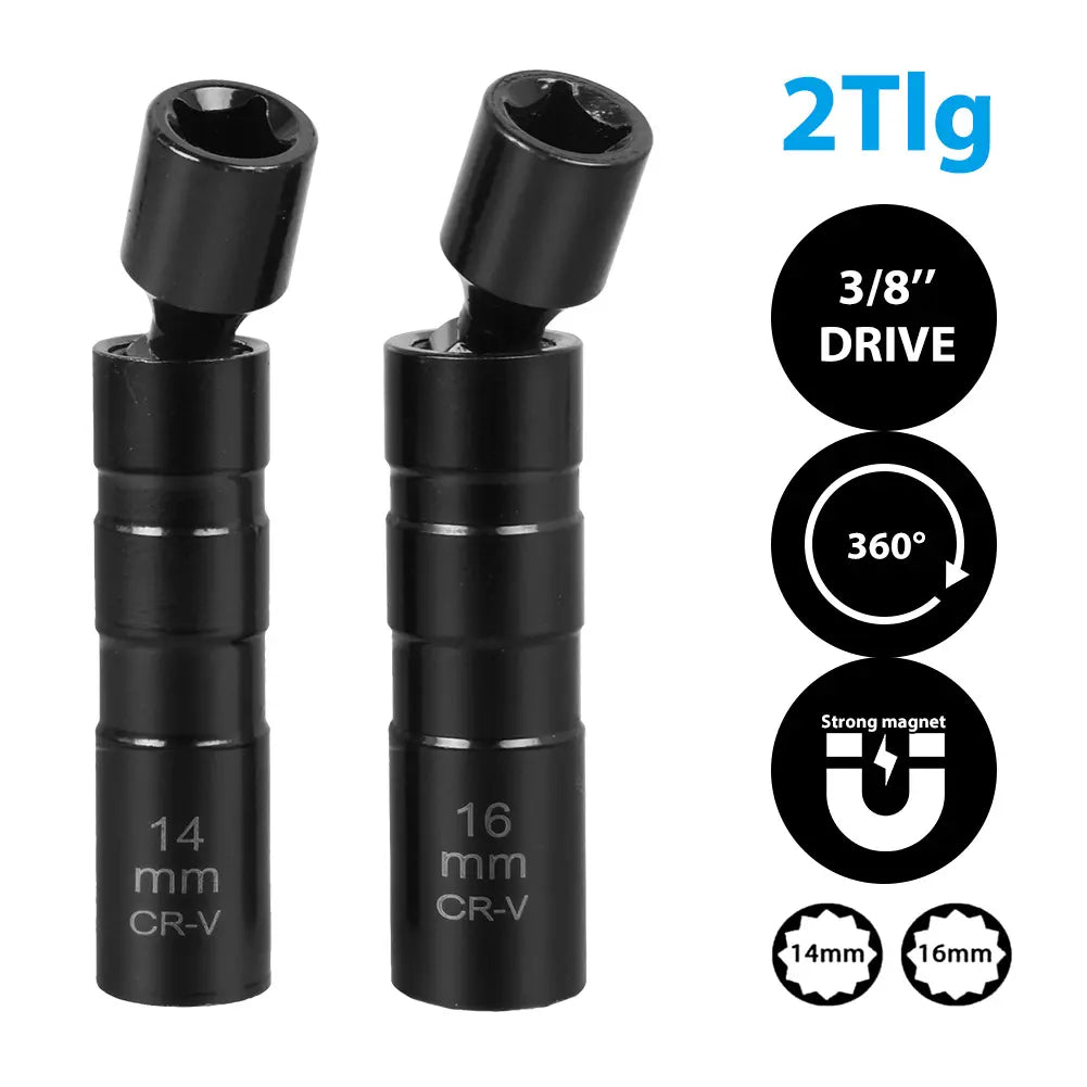 2x 3/8" Magnet Zündkerzenschlüssel 14/16mm Zündkerzen Glühkerzen