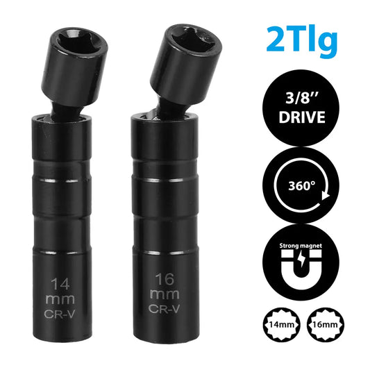 2x 3/8" Magnet Zündkerzenschlüssel 14/16mm Zündkerzen Glühkerzen