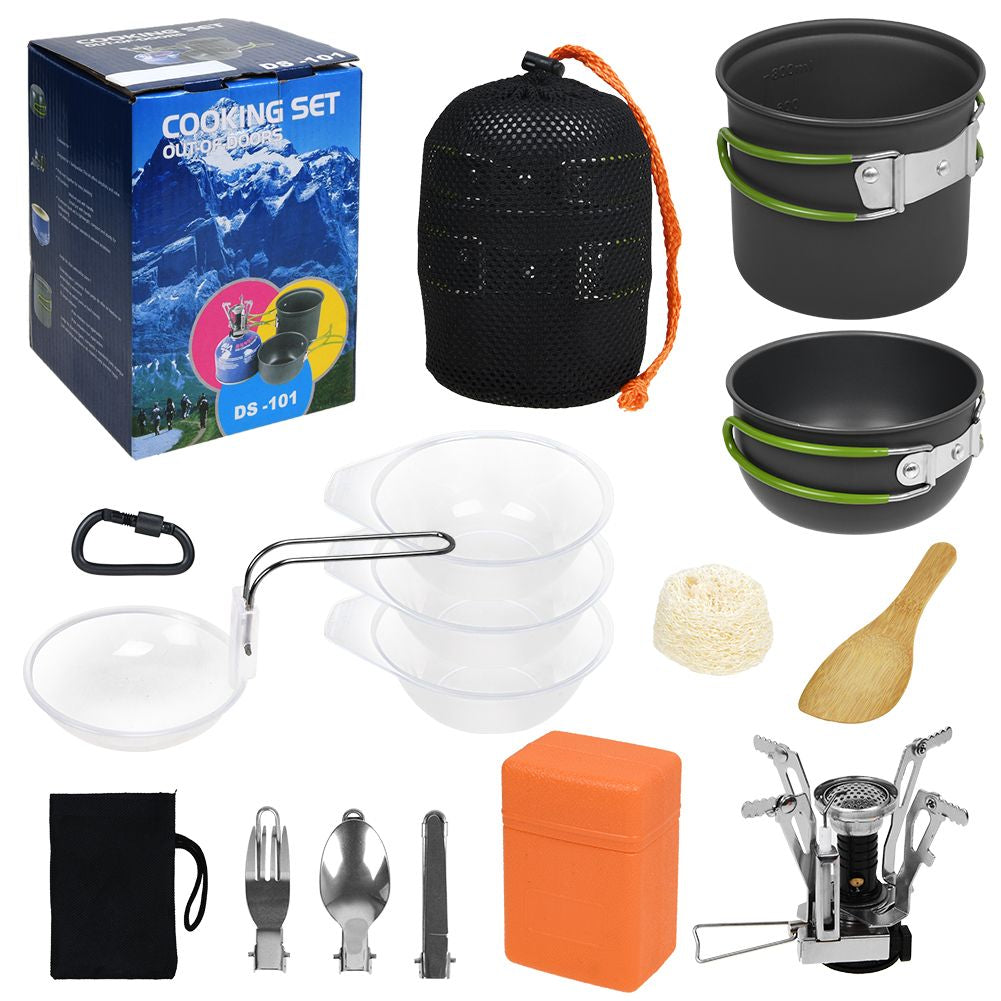 Kochtopf Camping Kochgeschirr Outdoor-Töpfe Bratpfanne Set