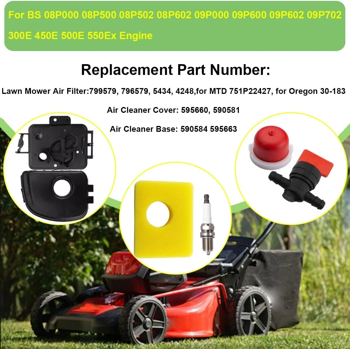 Air Filter Cover Set for Briggs & Stratton 450E 500E 300E 595663