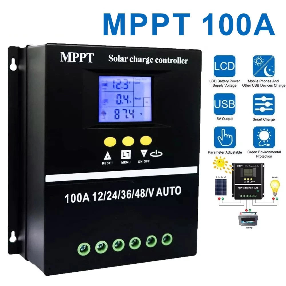 4000W 100A MPPT Solar PV Regler 12V-48V Laderegler Controller LCD