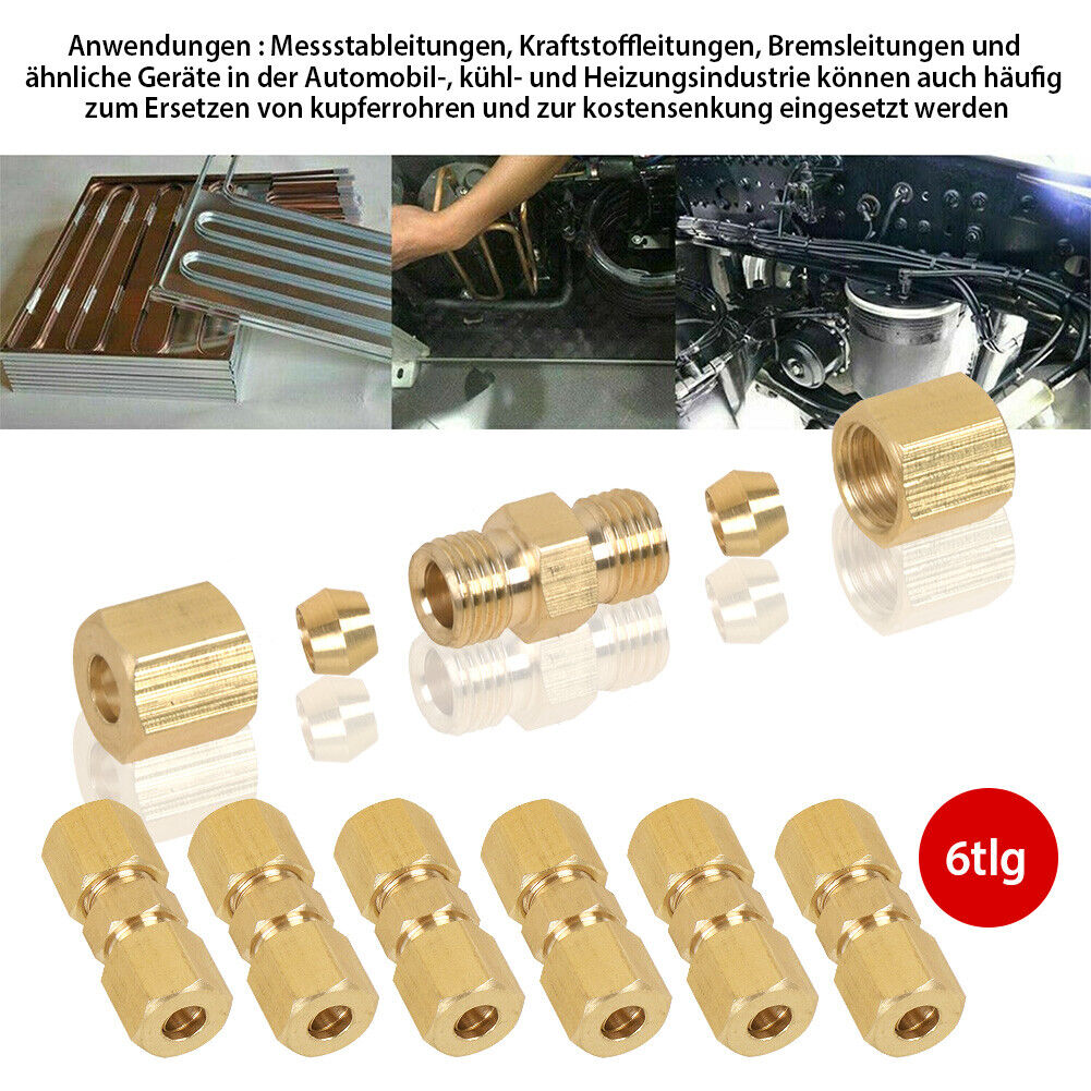 5 Meter Bremsleitung Bremsrohr 3/16 ZOLL 4,76mm 6x Schnell-verbinder Set