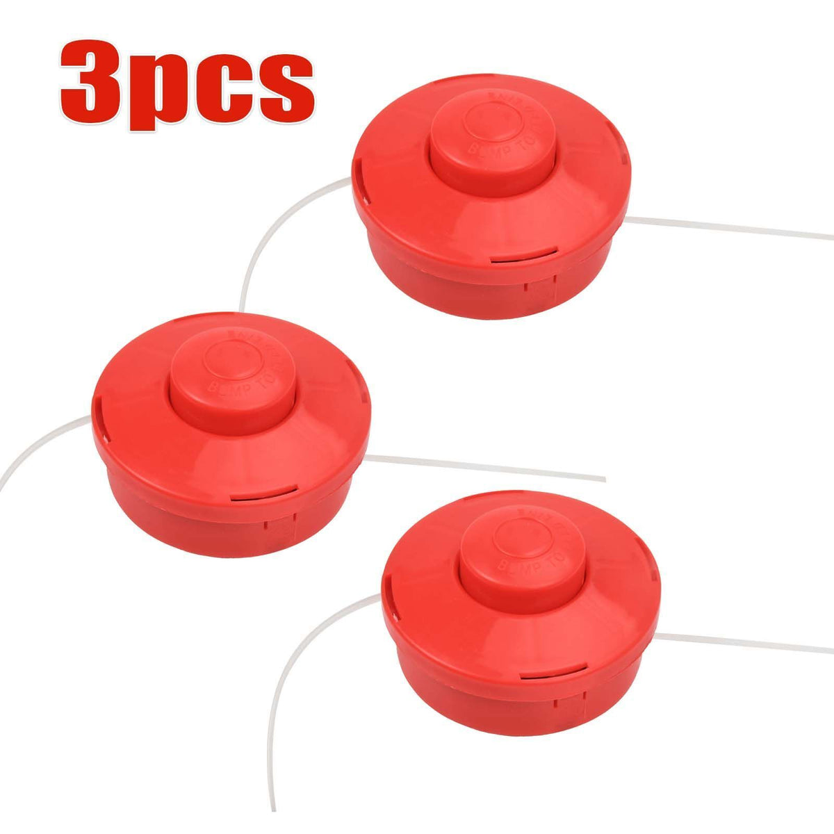 3X Doppelfadenkopf Tippautomatik Spule / Fadenspule für Motorsense