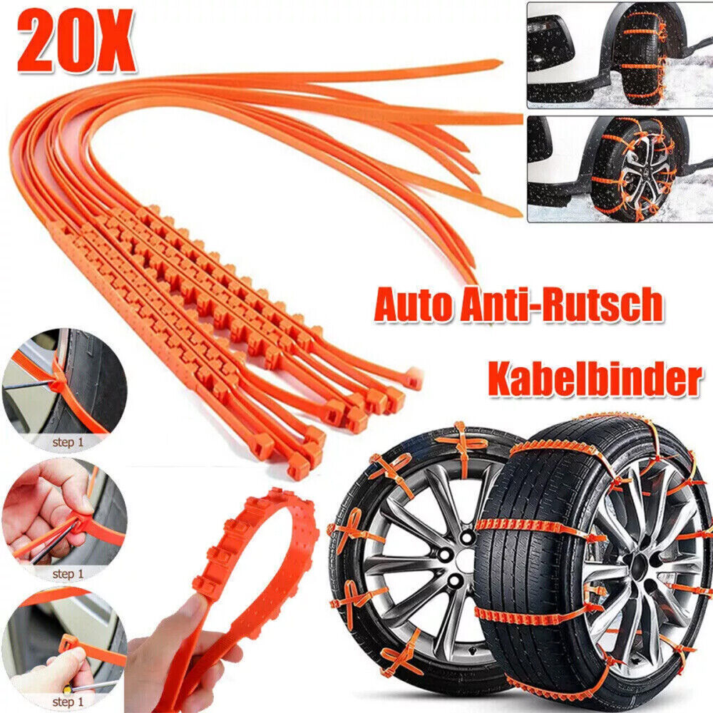 20X Anti-Rutsch Schneekette Schnee Eis Kette Anfahrhilfe Reifenkette Auto PKW